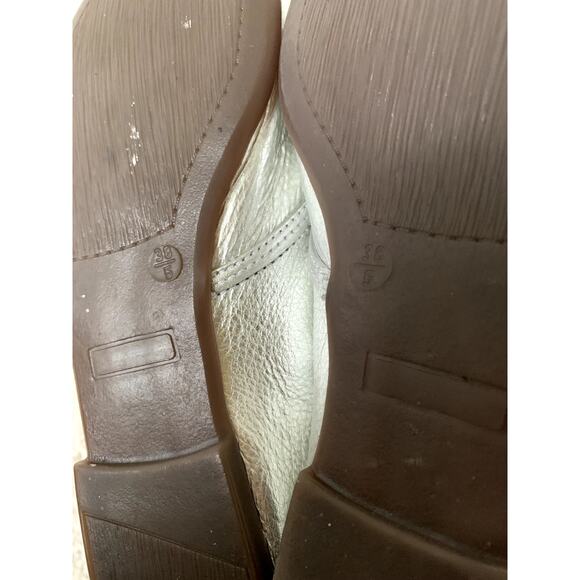 Justin Reece England Silver Metallic Lace Up Leather Shoes Size 5 - Picture 4 of 4